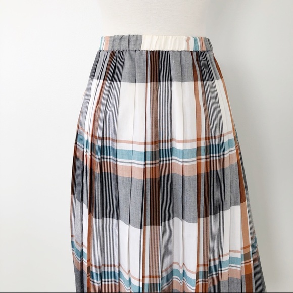 Pendleton Vintage 1960s Plaid Pleated Midi Skirt - Picture 3 of 7